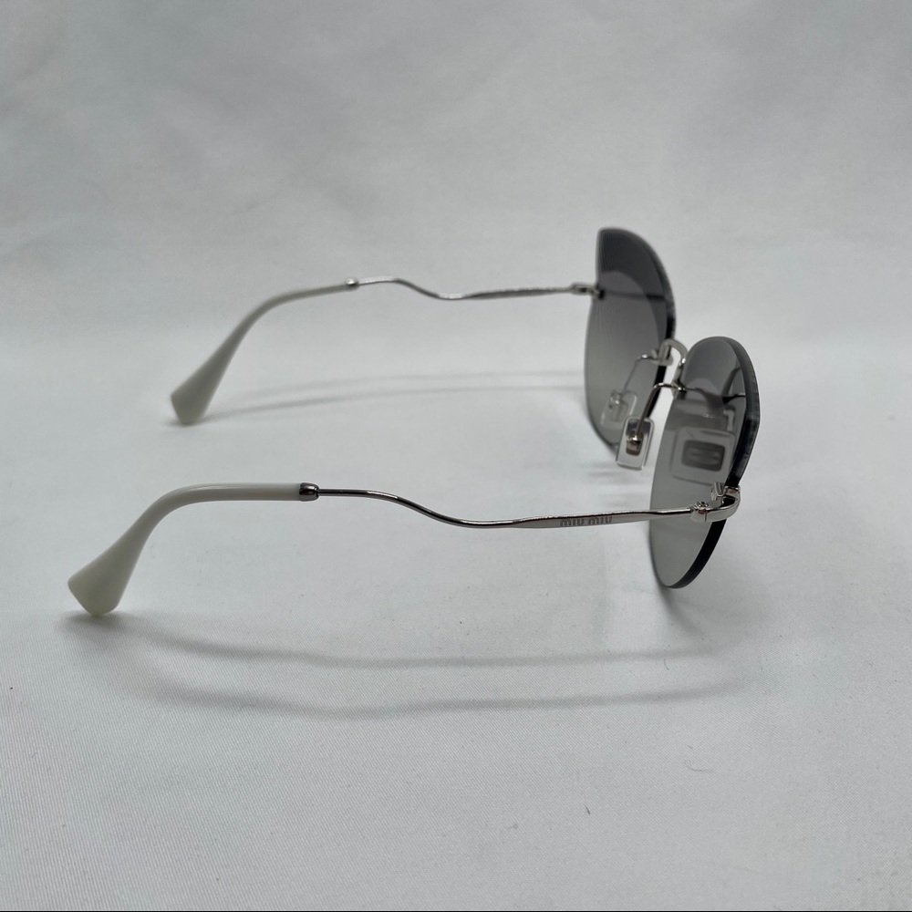 Miu Miu Cat Eye Sunglasses Grey Gradient Mirror - image 4